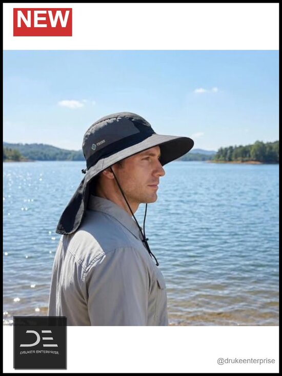 Quick-Dry Foldable Wide Brim UPF 50+ Sun Hat with Neck Flap